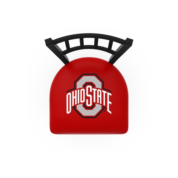 Holland Bar Stool Co 25" Blk Wrinkle Ohio State Swivel Bar Stool, Jailhouse Back - L01825OHIOST