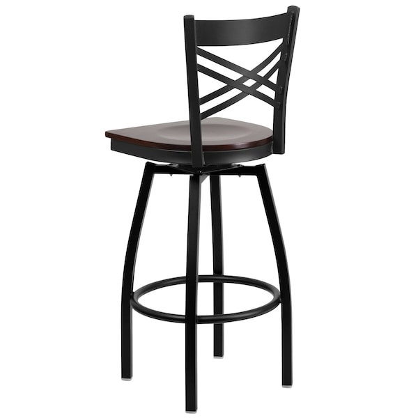 Flash Furniture Swivel Batstool, X Back, Walnut Seat - XU-6F8B-XSWVL-WALW-GG