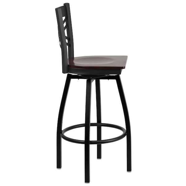 Flash Furniture Swivel Batstool, X Back, Walnut Seat - XU-6F8B-XSWVL-WALW-GG