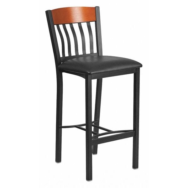 Flash Furniture Vertical Stool, Black/Cherry, Black Seat - XU-DG-60618B-CHY-BLKV-GG
