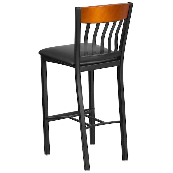 Flash Furniture Vertical Stool, Black/Cherry, Black Seat - XU-DG-60618B-CHY-BLKV-GG