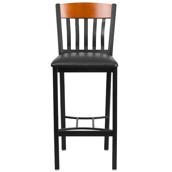 Flash Furniture Vertical Stool, Black/Cherry, Black Seat - XU-DG-60618B-CHY-BLKV-GG