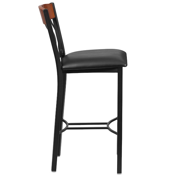 Flash Furniture Vertical Stool, Black/Cherry, Black Seat - XU-DG-60618B-CHY-BLKV-GG