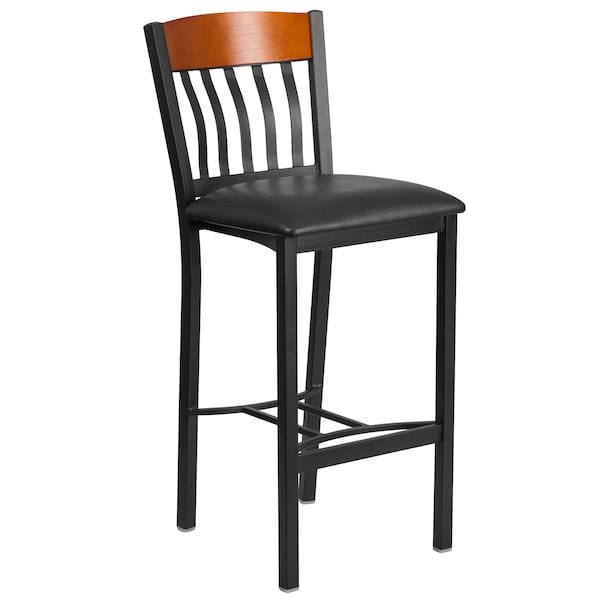 Flash Furniture Vertical Stool, Black/Cherry, Black Seat - XU-DG-60618B-CHY-BLKV-GG