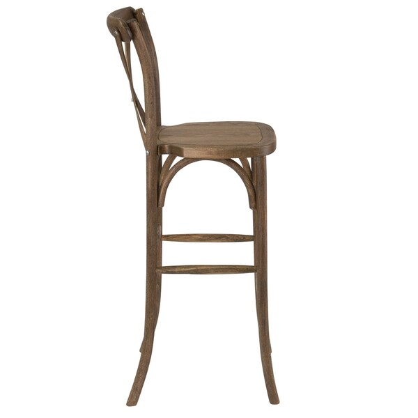 Flash Furniture Barstool, Antique, Cross Back - XA-X-BAR-GO-GG