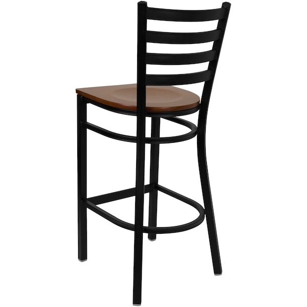 Flash Furniture Restaurant Stool, Ladder Back, Chy Seat - XU-DG697BLAD-BAR-CHYW-GG