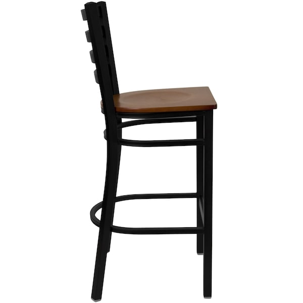 Flash Furniture Restaurant Stool, Ladder Back, Chy Seat - XU-DG697BLAD-BAR-CHYW-GG