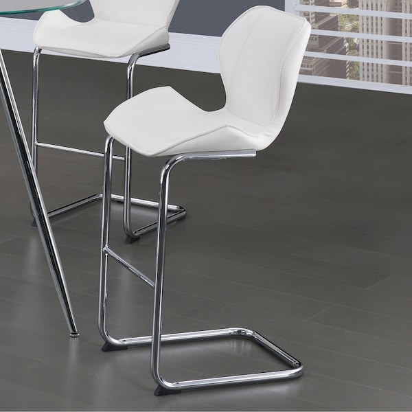 Global Furniture Usa Contemporary PU D1446 White Bar Stool - 770