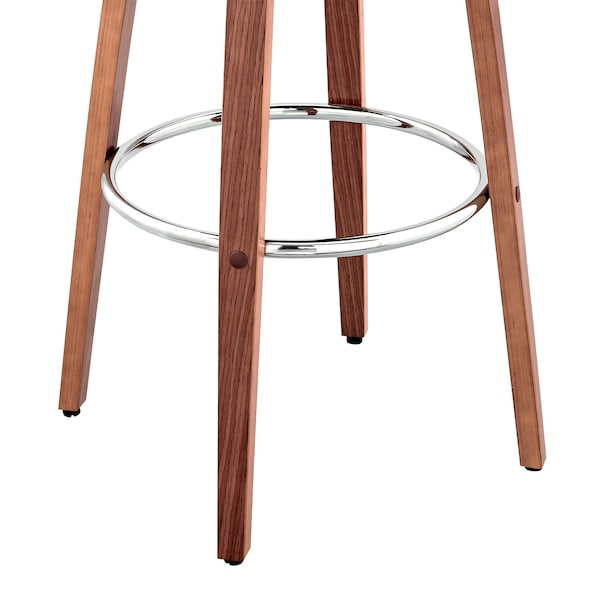 Armen Living Julius 26" Cream Faux Leather and Walnut Wood Bar Stool - LCJUBAWACR26