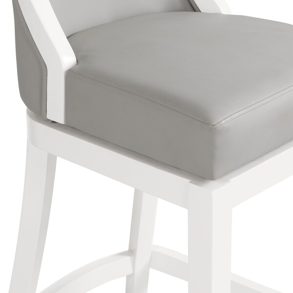 Alaterre Furniture Ellie Bar Height Stool with Back, White, 2PK - ANEL02PDCR2
