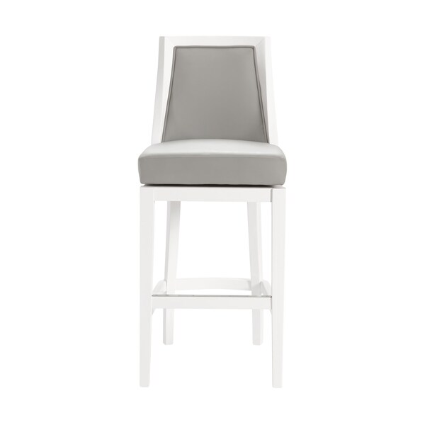 Alaterre Furniture Ellie Bar Height Stool with Back, White, 2PK - ANEL02PDCR2