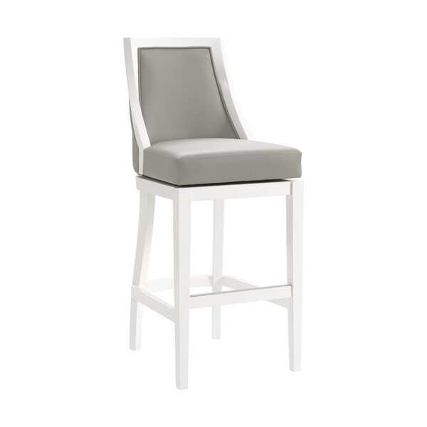 Alaterre Furniture Ellie Bar Height Stool with Back, White, 2PK - ANEL02PDCR2