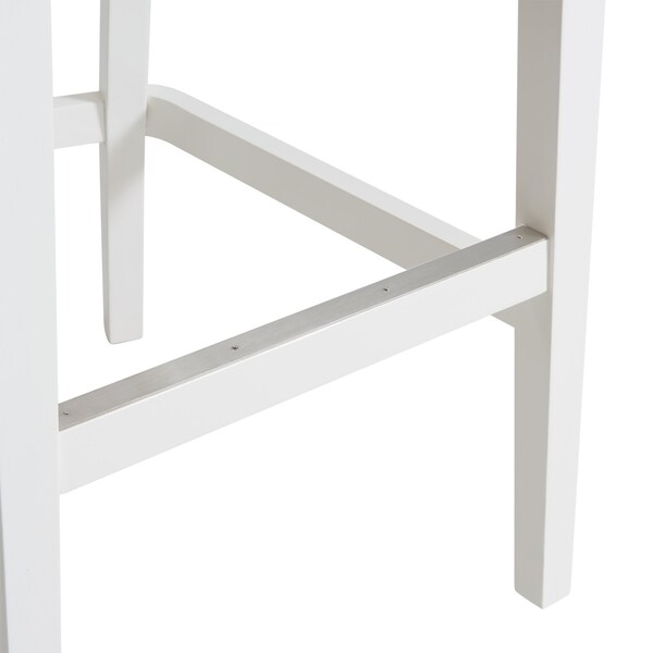 Alaterre Furniture Ellie Bar Height Stool with Back, White, 2PK - ANEL02PDCR2