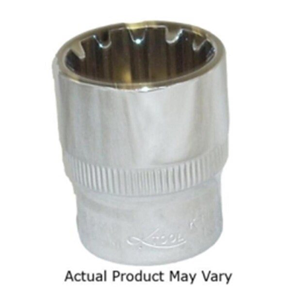 K-Tool International 0.37 in. Drive Chrome Spline Socket, 19 mm - KTI-20719