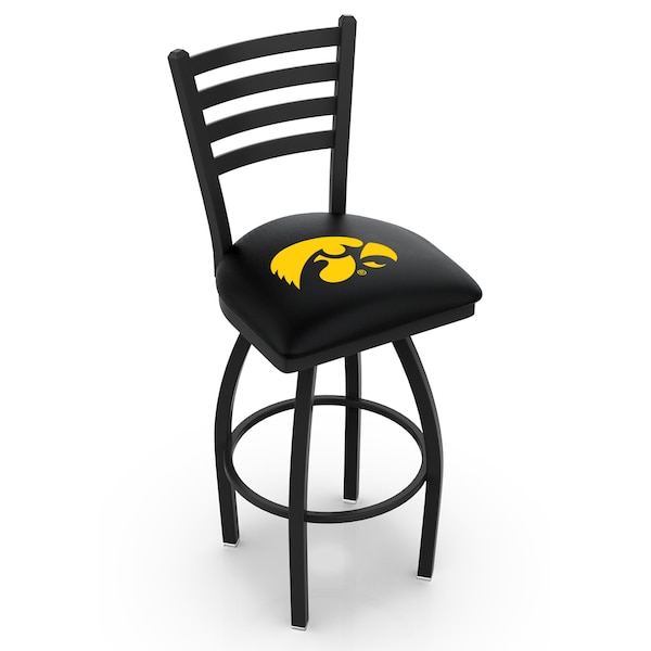 Holland Bar Stool Co 25" Blk Wrinkle Iowa Swivel Bar Stool, Ladder Back - L01425IOWAUN