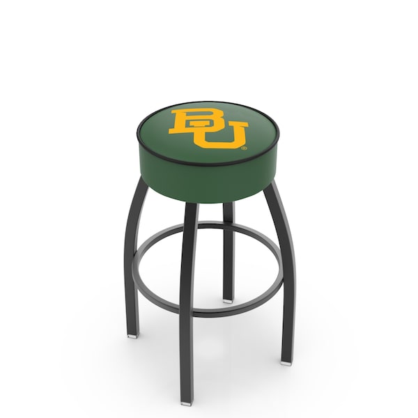 Holland Bar Stool Co 25" 4" Baylor Cushion Seat, Blk Wrinkle Base Swivel Bar Stool - L8B125BAYLOR