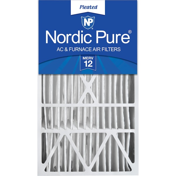 Nordic Pure 16x28x6 Pleated Air Filter, High Capacity, Electrostatically Charged Synthetic Media, MERV 12 - 16X28X6ASGM12-1