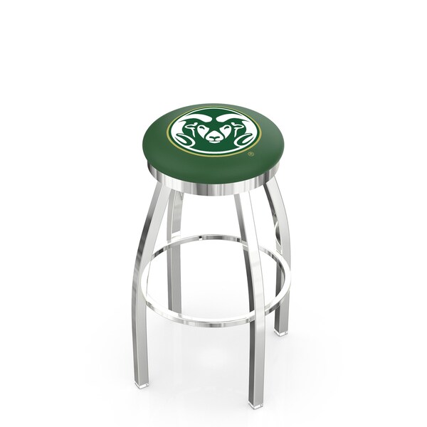 Holland Bar Stool Co 30" Chrome Colorado State Swivel Bar Stool, Accent Ring - L8C2C30COLOST