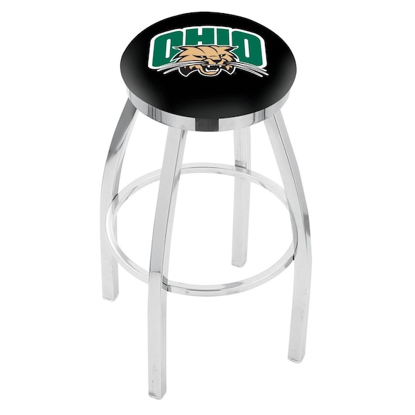 Holland Bar Stool Co 30" Chrome Ohio University Swivel Bar Stool, Accent Ring - L8C2C30UNIVOH