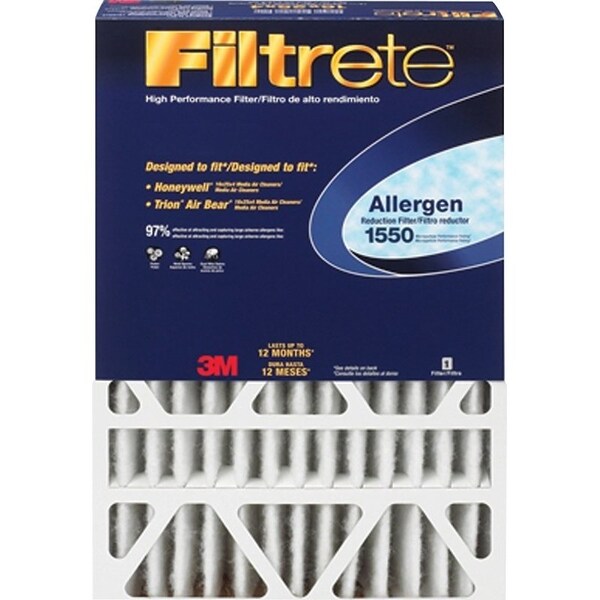 Filtrete Electrostatic Air Filter, 20 L, 20 W, 97 Filter Efficiency, Pleated Fabric Filter Media - DP02DC-4