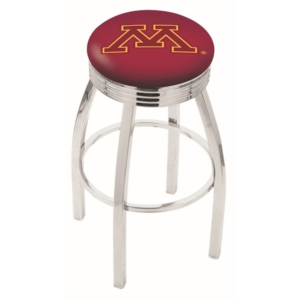 Holland Bar Stool Co 30" Chrome Minnesota Swivel Bar Stool, Accent Ring - L8C3C30MINNUN