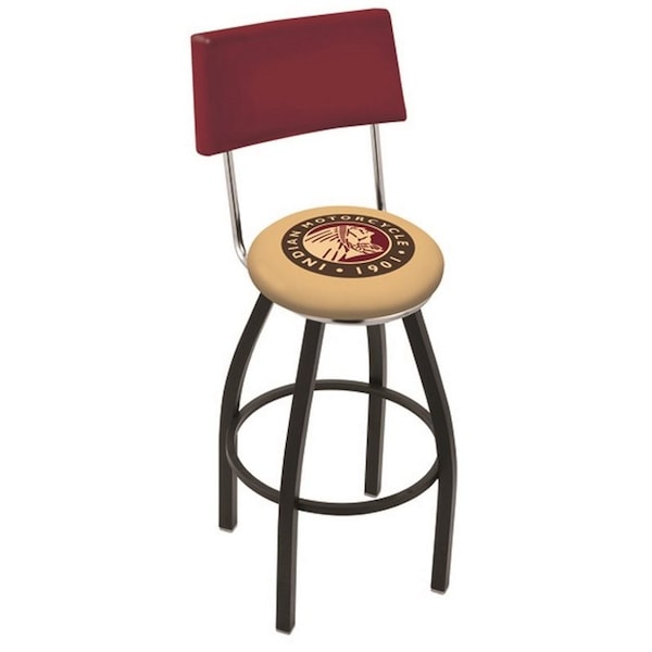 Holland Bar Stool Co 30" Chrome Indian Motorcycle Swivel Bar Stool, Accent Ring - L8C3C30INDN-HD