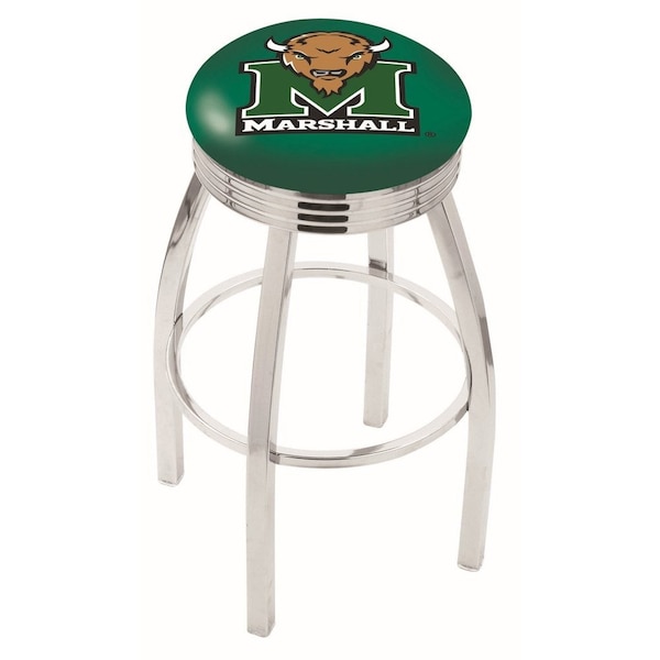 Holland Bar Stool Co 25" Chrome Marshall Swivel Bar Stool, Accent Ring - L8C3C25MRSHLL