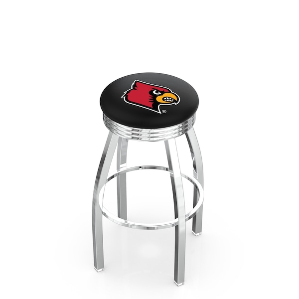Holland Bar Stool Co 30" Chrome Louisville Swivel Bar Stool, Accent Ring - L8C3C30LVILLE