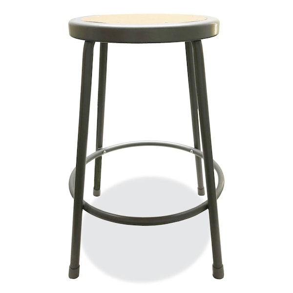 Alera Industrial Metal Shop Stool, 24" Seat Height, To 300 lbs., Brown/Gray - ALEIS6624G