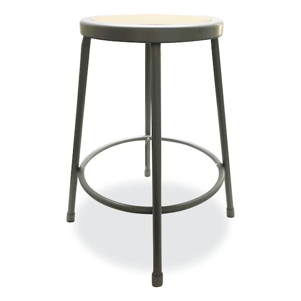 Alera Industrial Metal Shop Stool, 24" Seat Height, To 300 lbs., Brown/Gray - ALEIS6624G