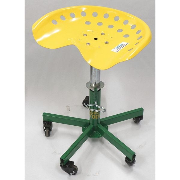 Sumner Round Stool, Height Range 15" to 20", Steel Green, Yellow - 785800