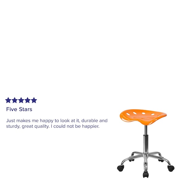 Flash Furniture Tractor Seat and Chrome Stool, Orange - LF-214A-ORANGEYELLOW-GG