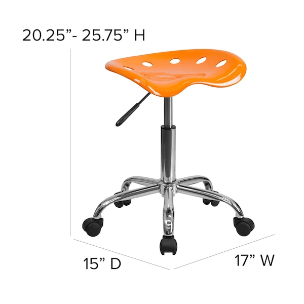 Flash Furniture Tractor Seat and Chrome Stool, Orange - LF-214A-ORANGEYELLOW-GG