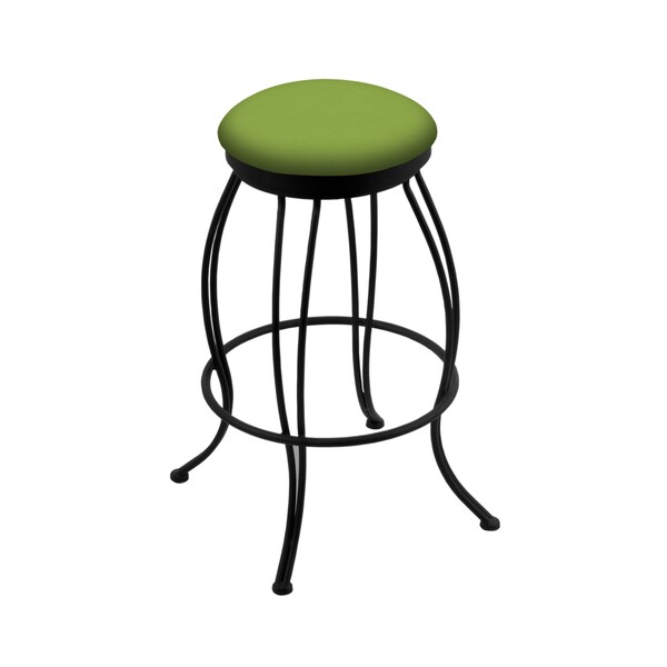 Holland Bar Stool Co 30" Swivel Bar Stool, Black Wrinkle, Canter Kiwi Green Seat - 300030BW009
