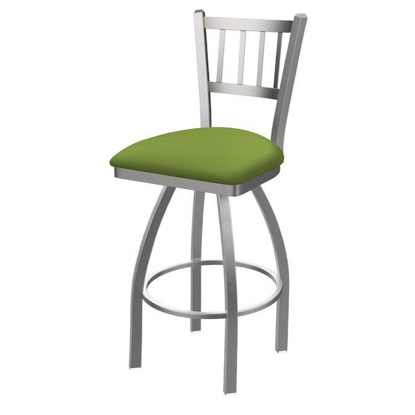 Holland Bar Stool Co 810 Contessa Stainless Steel 36in Swivel Bar Stool with Canter Kiwi Green Seat - 81036SS009