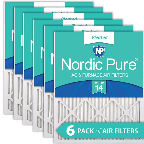 Nordic Pure 10x30x1 Pleated Air Filter, High Capacity, Electrostatically Charged Synthetic Media, MERV 14, 6 PK - 10X30X1M14-6
