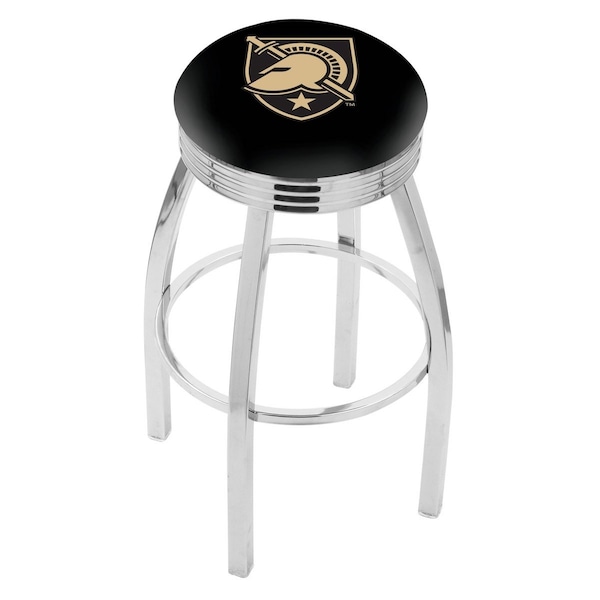 Holland Bar Stool Co 30" Chrome US Military Academy ARMY Swivel Bar Stool, Accent Ring - L8C3C30USMILA