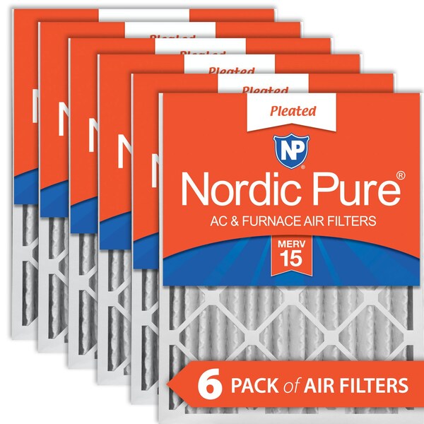 Nordic Pure 18x24x4 Pleated Air Filter, High Capacity, Electrostatically Charged Synthetic Media, MERV 15, 6 PK - 18X24X4M15-6