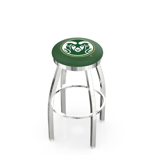 Holland Bar Stool Co 25" Chrome Colorado State Swivel Bar Stool, Accent Ring - L8C2C25COLOST