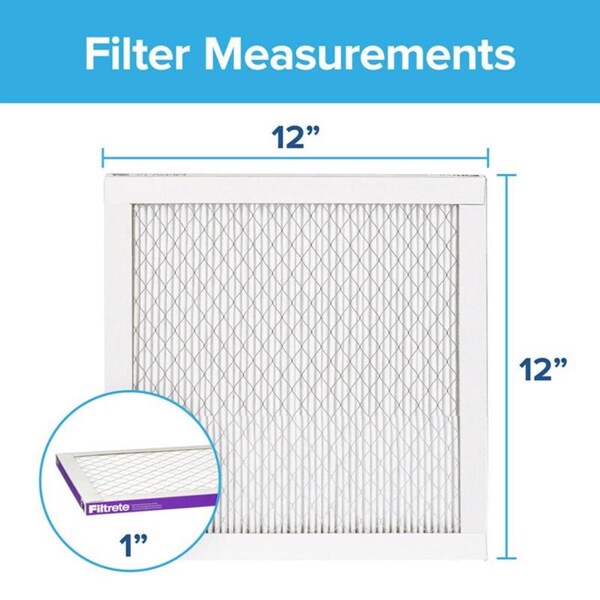 3M 12x12x1 Ultra Allergen Pleated Air Filter, MERV 12 - 2010DC-6