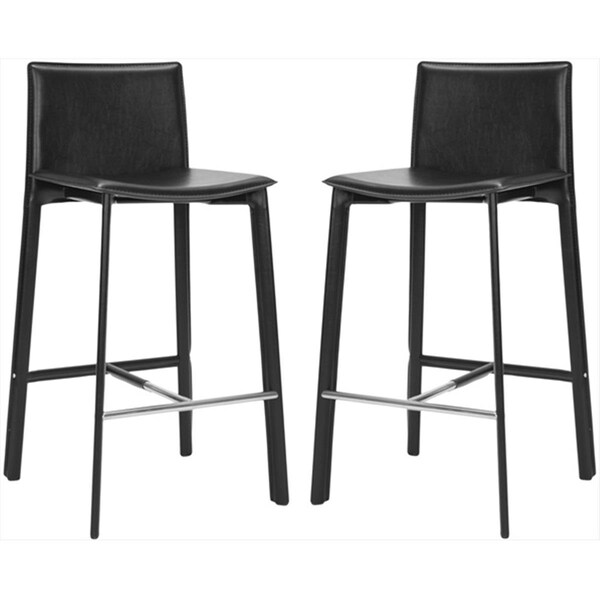 Safavieh Journey 30 Inch Black Bar Stool, Set Of 2, 2PK - FOX2004B-SET2