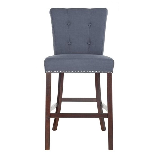 Safavieh 44.5 x 20 x 26.5 in. Taylor Bar Stool Navy & Espresso - BST6300B-SET2