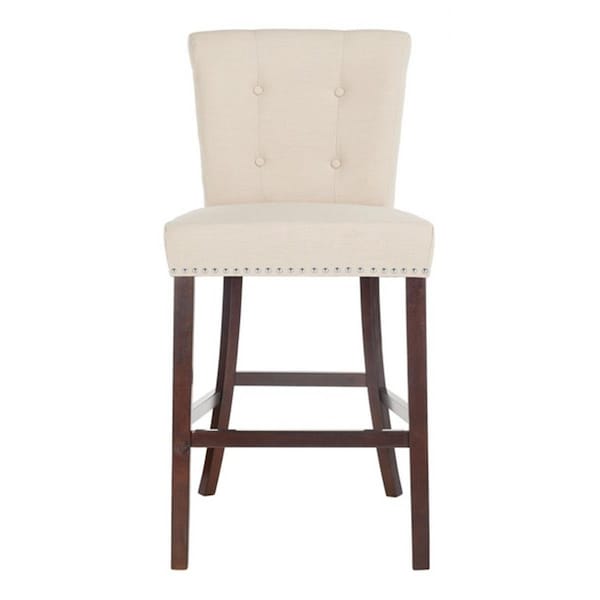 Safavieh 44.5 x 20 x 26.5 in. Taylor Bar Stool Beige & Espresso - BST6300C-SET2