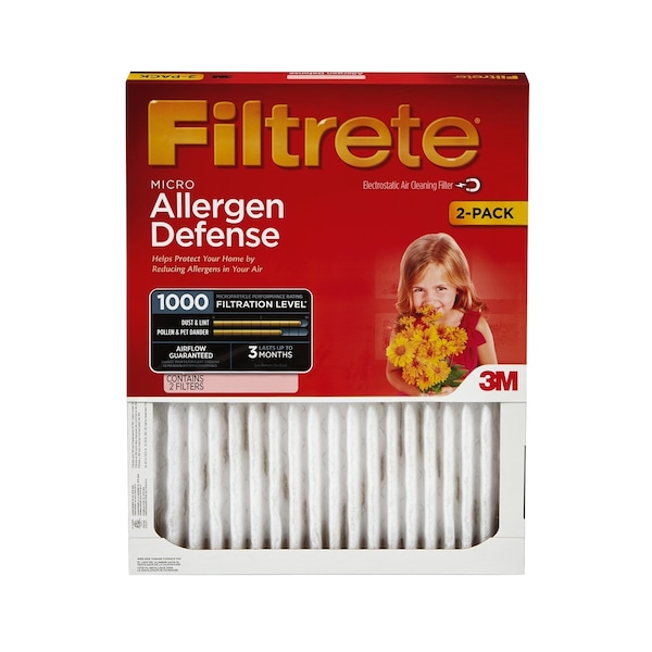3M 16x20x1 Filtrete Pleated Air Filter, MERV 11, 2 PK - 9800-2PK-HDW