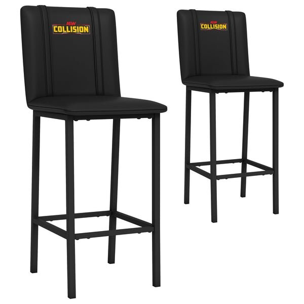 Dreamseat Bar Stool 500 with All Elite Wrestling Collision Color Logo, 2PK - XZ500BSDBLK-PSAEW0001A