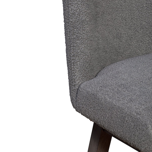 Armen Living Amalie Swivel Bar Stool in Gray Oak Wood Finish with Gray Boucle Fabric - 840254332027