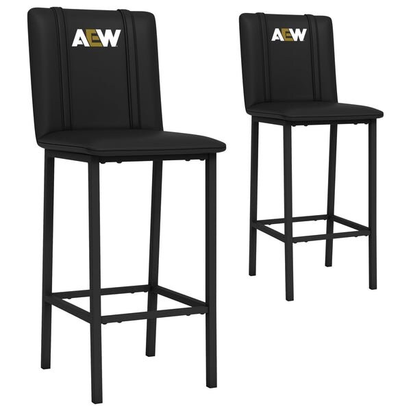 Dreamseat Bar Stool 500 with All Elite Wrestling Primary Logo, 2PK - XZ500BSDBLK-PSAEW0000A