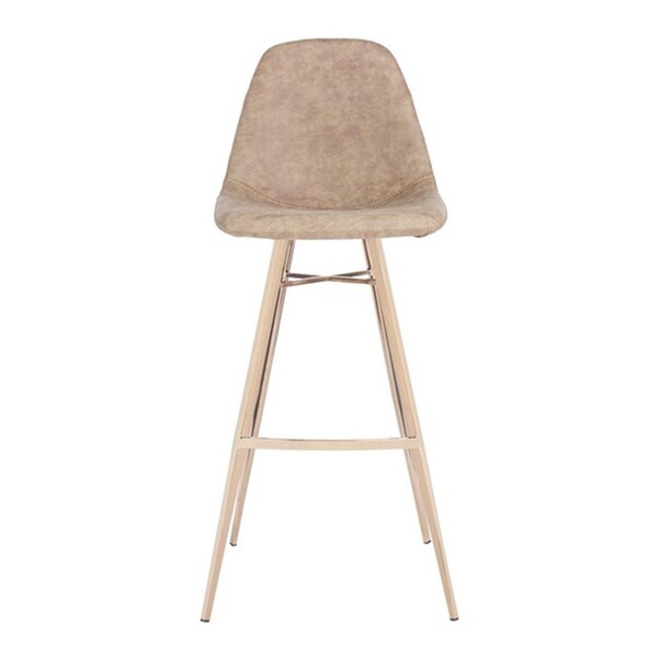 Safavieh 43 x 18.5 x 20 in. Mathison Bar Stool Brown & Copper - FOX3011A