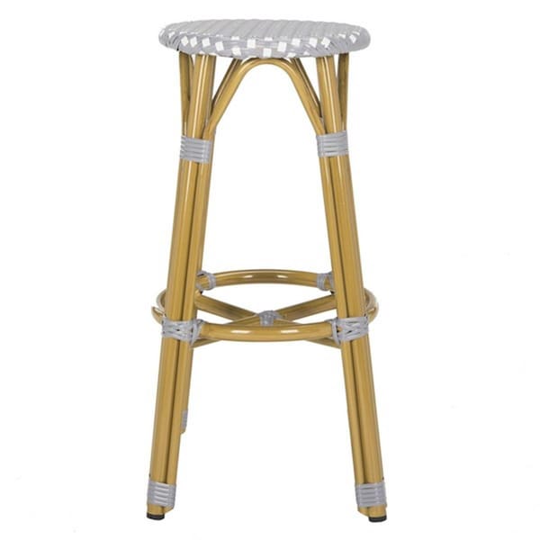 Safavieh 30 x 20.5 x 20.5 in. Kelsey Indoor-Outdoor Bar Stool Grey & White - PAT4018B