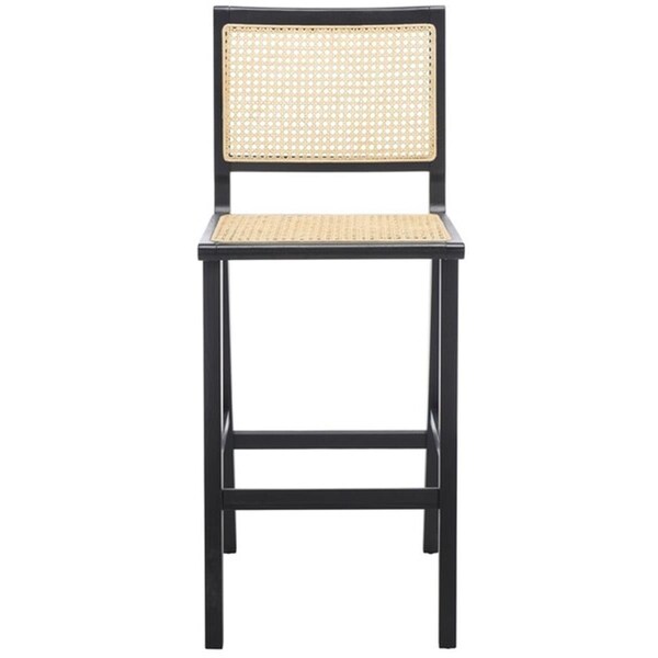 Safavieh Hattie French Cane Barstool Black & Natural - SFV4140A